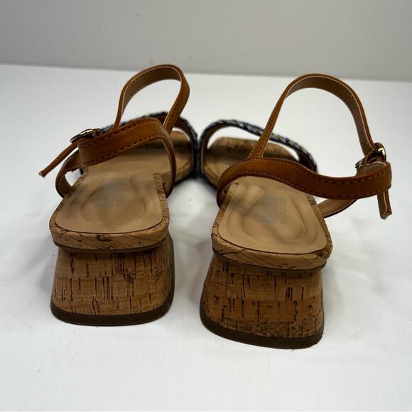 Kenneth Cole Reaction Buena Square Toe Dress sandals blue brown - 7.5 - Picture 8 of 11